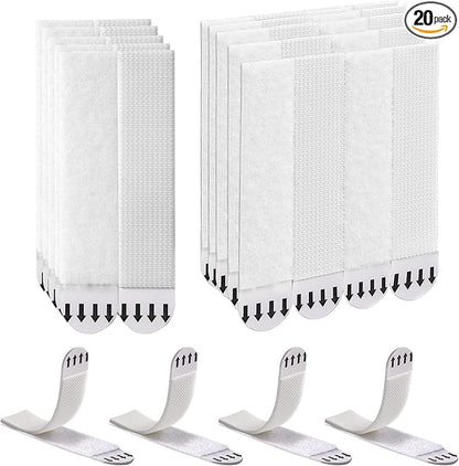 Sinnsally Large Picture Hanging Strips Heavy Duty,20-Pairs(40 Strips) Sticky Picture Hangers for Walls Hanging Without Nail,Damage Free No Nails Refill Adhesive Poster Frame Mounting,White