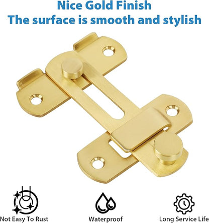 Alise 4 inch Flip Latch Gate Latches, Safety Door Lock for Barn Wood Fence Sliding French Doors,Heavy Duty SUS304 Stainless Steel Gate Hardware Gold Finish,MS9500-G