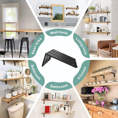Countertop Support Brackets 4 Pack L Bracket Countertop Brackets 16" x 6" x 2.5" Heavy Duty 3/8" Thick Shelf Brackets Metal Corbels L Shape Bracket for Wood Shelf/Quartz/Granite/Concret Countertops