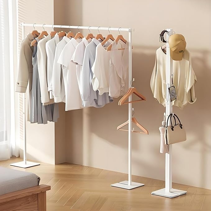 Clothes Drying Rack Clothing Foldable Clothes Rack, Portable Metal Garment Stand, Convertible Double Coat Hanger Rack for Bedroom, Laundry Room