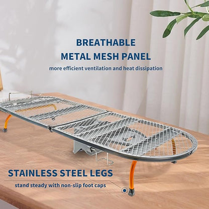 Tabletop Ironing Board Folding with Iron Holder and Iron Rest, Portable Space Saving Small Metal Ironing Board