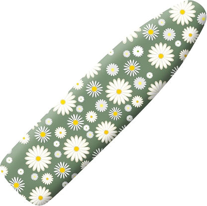 Extra Thick Ironing Board Cover and Pad, 15x54 Ironing Board Cover, Resist Scorching and Staining,Elastic Edges,Sage Green White Daisy Spring Flowers