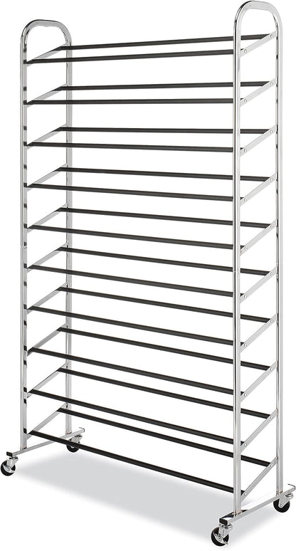 Whitmor 10 Tier Shoe Tower, 50 Pair, Chrome