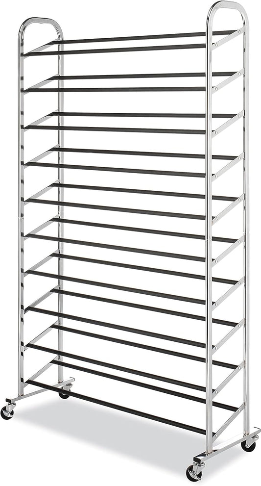 Whitmor 10 Tier Shoe Tower, 50 Pair, Chrome
