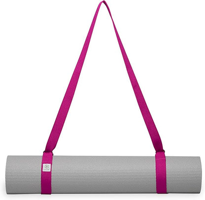 Gaiam Easy-Cinch Yoga Mat Sling - Durable Carrying Strap for Yoga Mat with Metal D-Rings for Secure Fit (No Mat Included)