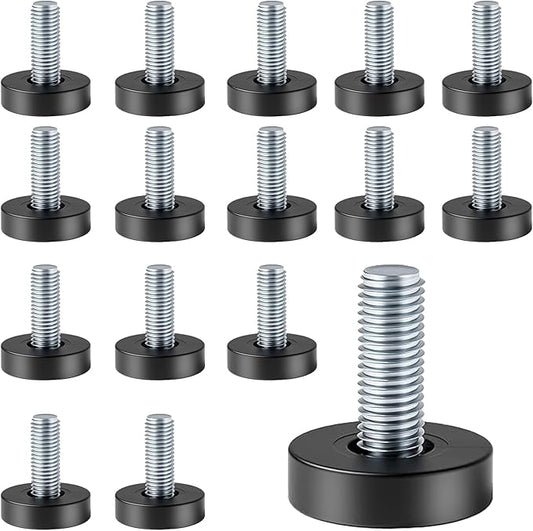 1/4" Thread Leveling Feet, 16 PCS Furniture Levelers, Adjustable Furniture Feet Threaded Screw in, Table Levelers for Adjusting Individual Table Legs