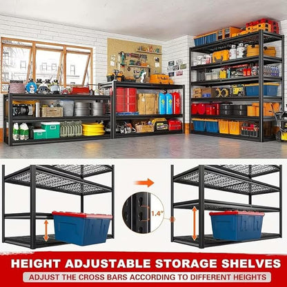 Garage Shelving, Heavy Duty Storage Shelves Metal Shelf Unit Adjustable Industrial Storage Racks for Shop,Warehouse,Basement (84 * 55 * 24, 6)