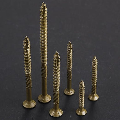 #10 * 2-1/4" Deck Screws, (90pcs) 1 lbs.Exterior Wood Screws, Rust Resistant Epoxy Coated, Bronze, T20 Star Bit