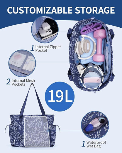 sportsnew Yoga Mat Bag Tote Yoga Gym Bags For Women Men with Waterproof Wet Pocket & Hook-and-loop, Quick Access Storage Yoga Mat Bag Carrier