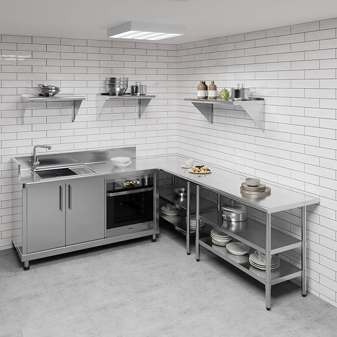 AmGood 36" Long X 16" Deep Stainless Steel Wall Shelf | NSF Certified | Appliance & Equipment Metal Shelving | Kitchen, Restaurant, Garage, Laundry, Utility Room