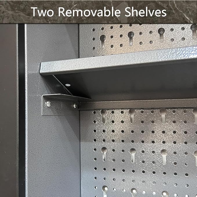 Large Steel Hanging Cabinets, Wall Mounted Chest with Lockable Doors for Garage Basement Utility Room