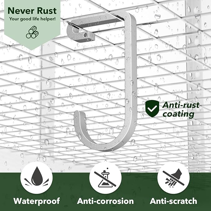 Bike Hanger Hooks Garage Rack: Bike Hooks for Garage, Heavy Duty Bike Hanging Hooks, Hooks for Hanging Bike, Overhead Rack Hooks, Silver