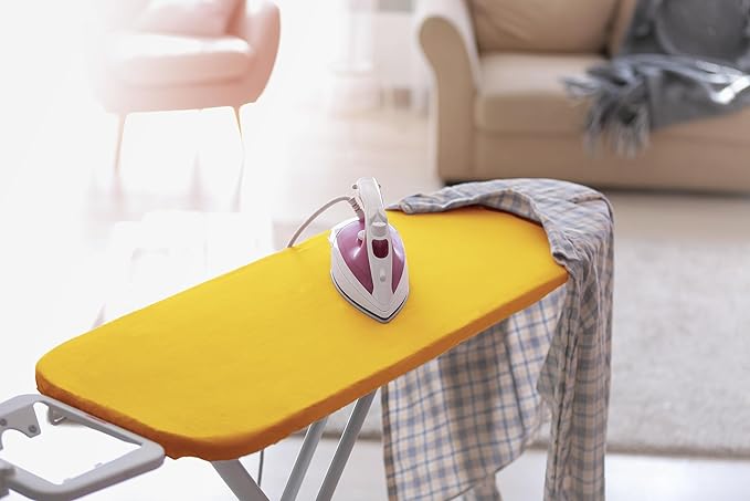Encasa XO Ironing Board Cover and Pad 49"x18" - 4mm Felt Wide Iron Board Cover with Padding - Heat Resistant, Stain-Safe Dye, Non Slip Elastic Bungee Cord Tightening Iron Table Cover Mango