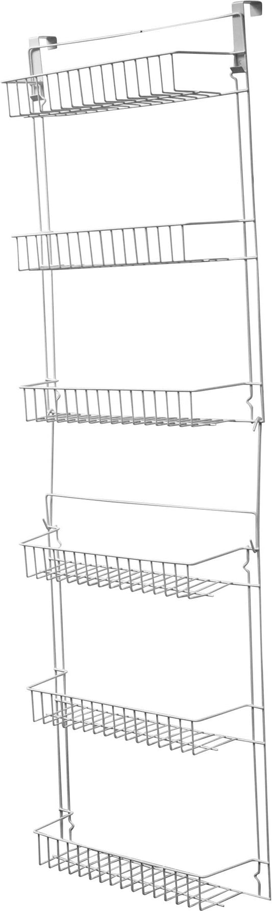 Over the Door Organizer - 6-Tier Adjustable Pantry Shelves and Rack for Kitchen Organization - Organization and Storage by Lavish Home (White)