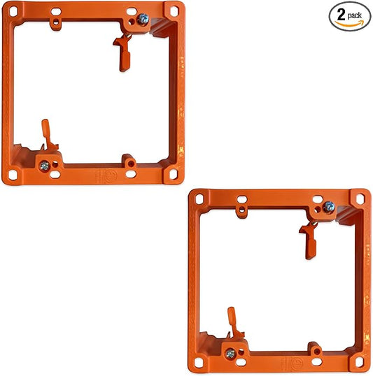 BWP Low Voltage Mounting Bracket 2 Gang, 2 Pack for Dual Gang Wall Plate, Telephone Wires, Network Cables, HDMI, Coaxial, Speaker Cables - Low Voltage Box Cable Wall Plate Bracket, Mud Ring