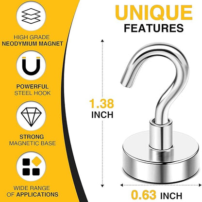 DIYMAG Magnetic Hooks, 30Lbs Strong Heavy Duty Cruise Magnet (75 Pack-Silver),Magnetics S-Hooks for Classroom, Fridge, Hanging, Cabins, Grill, Kitchen, Garage, Workplace and Office Etc