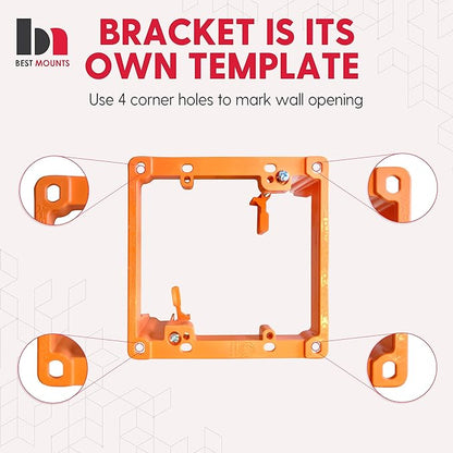 BestMounts Low Voltage Mounting Bracket 2 Gang, 1 Pack for Dual Gang Wall Plate, Telephone Wires, Network Cables, HDMI, Coaxial, Speaker Cables - Low Voltage Box Cable Wall Plate Bracket, Mud Ring
