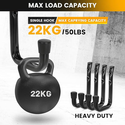 8-Pack Heavy Duty Garage Hook for Hanging 50 lbs, J Utility Hooks for Garage, Metal Wall Hooks Heavy Duty, Garage Hook for Hanging, Black | Heavy Duty, for Hanging, 50 lbs, for Garage, Heavy Duty