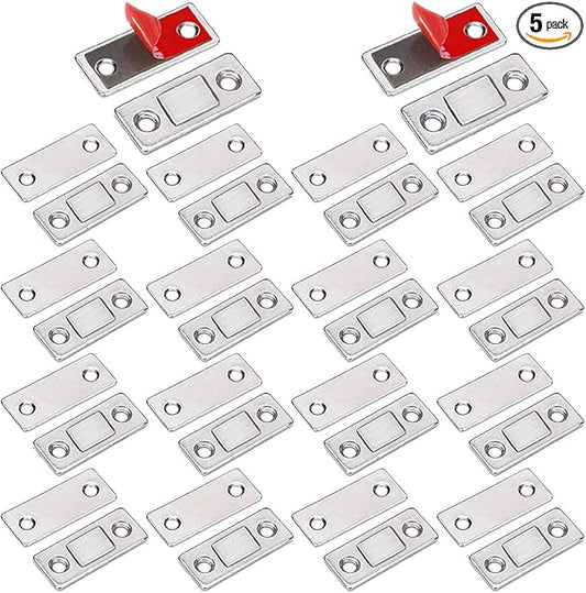 Cabinet Sliding Door Magnets Jiayi 18 Pack Ultra Thin Magnetic Door Catch Stainless Steel Drawer Magnet Catch for Kitchen Door Closure Cabinet Closer Cupboard Closet Door Magnetic Latches Hardware