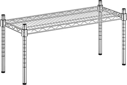 12" x 30" x 14" Chrome Wire Storage Shelf, Dunnage Rack, Commercial 1 Tier Small Shelf