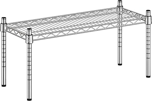 12" x 30" x 14" Chrome Wire Storage Shelf, Dunnage Rack, Commercial 1 Tier Small Shelf