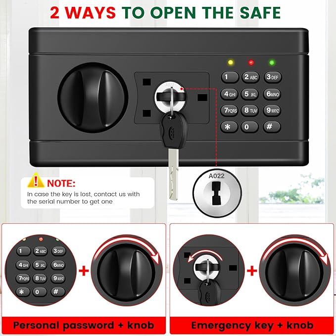 Large Safe, 7.0 Cubic Feet Safe Box With Fireproof Waterproof Bag, Anti-theft Home Document Safes with Digital Keypad, Spare Key, 3 Removable Shelves, Alert System for Home Business Valuables