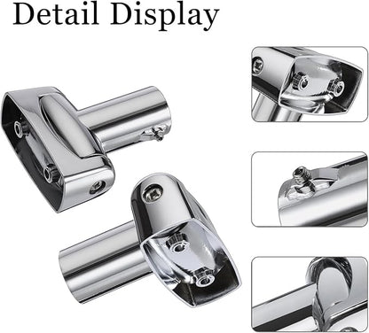 Kokone Shower Curtain Rod Bracket Set of 4 Ajustable 180° Rotation Bracket for Curved Shower Curtain Rods Sturdy Zinc Alloy Wall Mounted Shower Curtain Rod Holder for Bathroom,Wardrobe,Kitchen,Silver