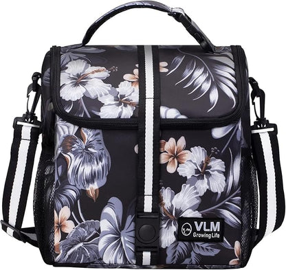 VLM Lunch Box for Women, Insulated Lunch Bag Women with Adjustable Shoulder Strap, Cute Lunch Tote Bag for Work,Picnic,Camping