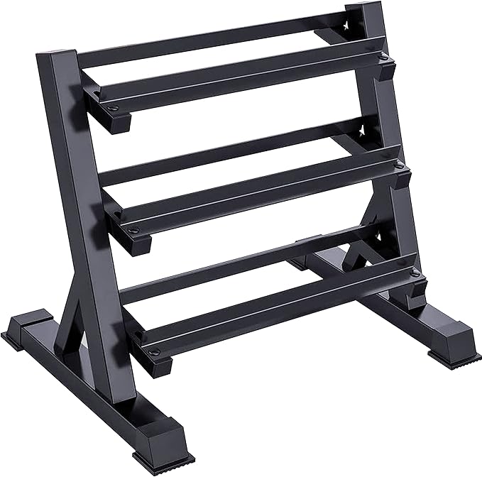 Dumbbell Rack Adjustable 3-Tier Weight Stand for Home Gym, 1100LB Capacity Heavy Duty Weight Storage Rack for Dumbbells, Kettlebells