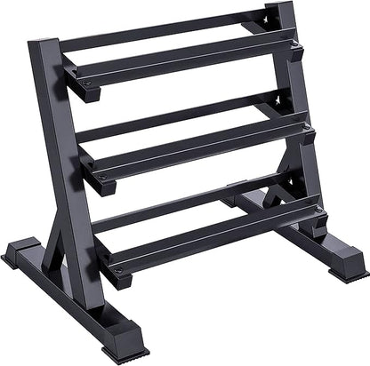 Dumbbell Rack Adjustable 3-Tier Weight Stand for Home Gym, 1100LB Capacity Heavy Duty Weight Storage Rack for Dumbbells, Kettlebells