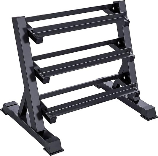 Dumbbell Rack Adjustable 3-Tier Weight Stand for Home Gym, 1100LB Capacity Heavy Duty Weight Storage Rack for Dumbbells, Kettlebells