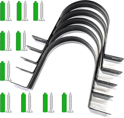 Dust Collection Hose and Pipe Holder Adjustable Hangers Bracket, Don’t Broken Like Plastic After Long Time, Durable Spray Iron, 5 PCS (Black, 4 Inch)