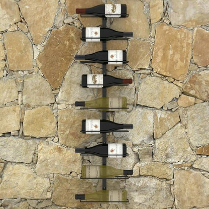 vidaXL Wall-Mounted Wine Rack | Durable Powder-Coated Iron Construction | Holds up to 9 Bottles | Modern Design | Includes Mounting Materials | Great Gift for Wine Lovers