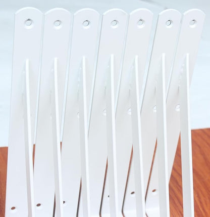 20 Pack L10 x H 8" White Heavy Duty Shelf Brackets with Screws Metal Shelf Brackets Shelf Support Angle Brackets for Shelves L Brackets Heavy Duty Floating Shelf
