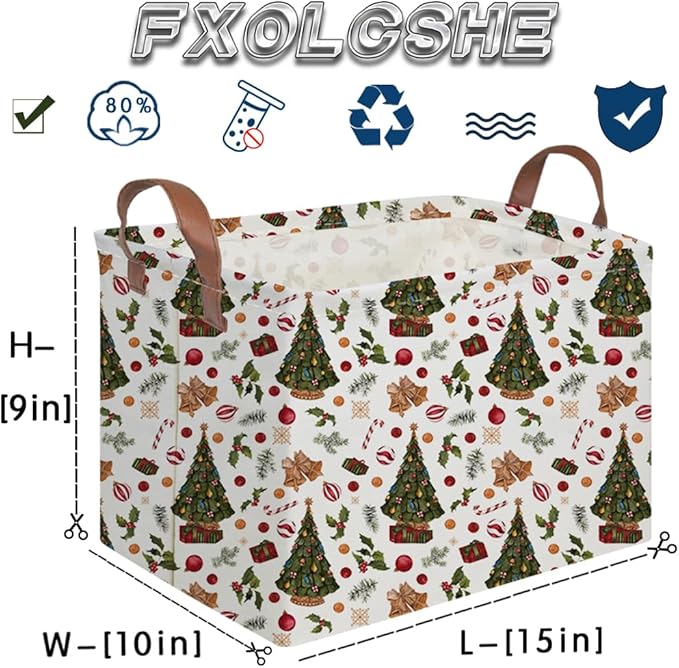 Rectangular Christmas tree Basket,Nursery Hamper,Waterproof and foldable Tree Basket Baby Storage Bin,Boy and Girls Christmases Room Decor,gift basket(Christmas tree)