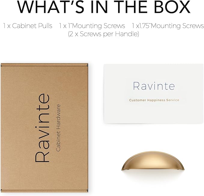 Ravinte 1 Pack 3" Drawer Pulls Champagne Bronze Cabinet Cup Pulls Kitchen Hardware Cabinet Handles Drawer Handles Knobs 3 inch Hole Center