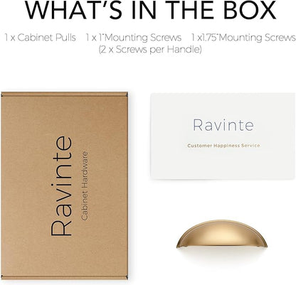 Ravinte 1 Pack 3" Drawer Pulls Champagne Bronze Cabinet Cup Pulls Kitchen Hardware Cabinet Handles Drawer Handles Knobs 3 inch Hole Center