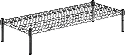18" x 42" x 8" Black Epoxy Wire Storage Shelf, Dunnage Rack, Commercial 1 Tier Small Shelf