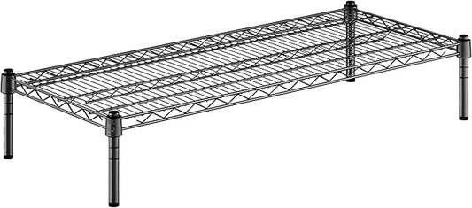 18" x 42" x 8" Black Epoxy Wire Storage Shelf, Dunnage Rack, Commercial 1 Tier Small Shelf
