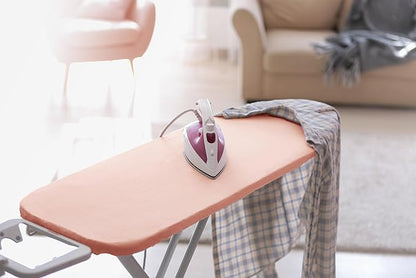 Encasa XO Ironing Board Cover and Pad 49"x18" - 4mm Felt Wide Iron Board Cover with Padding - Heat Resistant, Stain-Safe Dye, Non Slip Elastic Bungee Cord Tightening Iron Table Cover Powder Pink