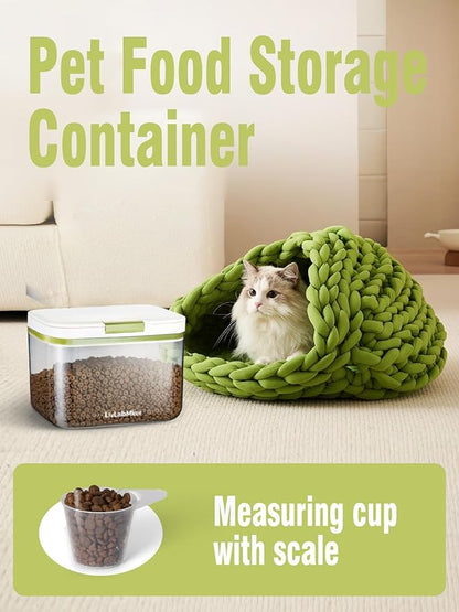 LivLab Mker 3lbs/50OZ/2.6qt Airtight Dog food storage container with lids,Dog Treat Container With Measuring cup,Dry Pet Food storage bin for Dogs,Cats,and Birds 2.8L
