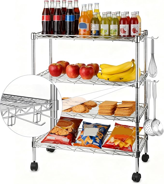 12 Pcs Heavy Duty Wire Shelving Accessories, 3.9/5.9/7.9 Inch Metal Hooks for Wire Shelving for Hanging Kitchen Utensils, Storage Rack Display Organizer Accessories