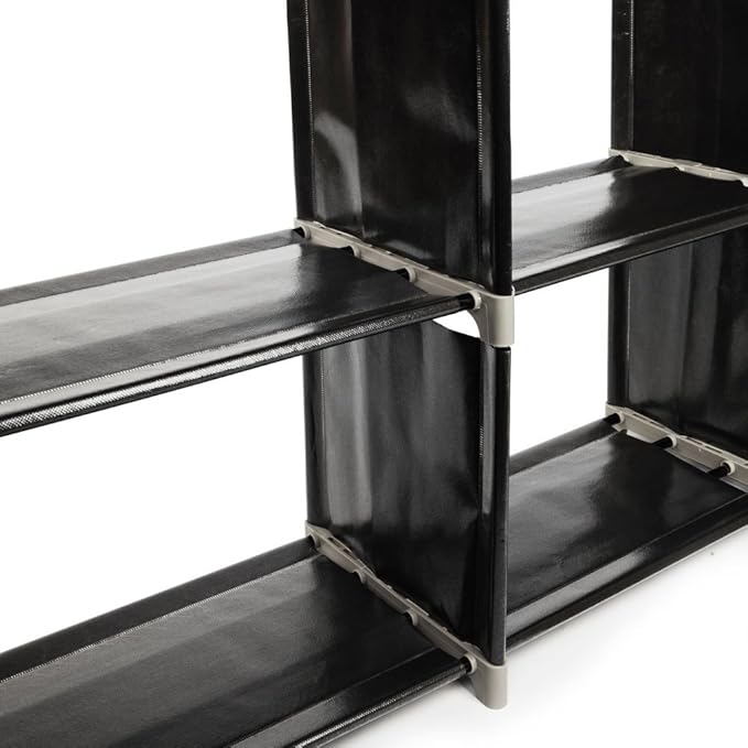 Cube Storage Organizer,9-Cube Closet Storage Shelves, DIY Plastic Closet Cabinet, Modular Bookcase, Storage Shelving for Bedroom, Living Room, Office (Black)