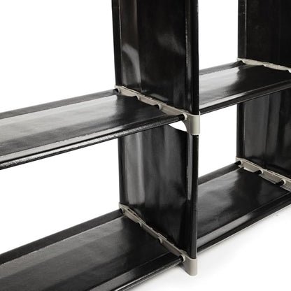 Cube Storage Organizer,9-Cube Closet Storage Shelves, DIY Plastic Closet Cabinet, Modular Bookcase, Storage Shelving for Bedroom, Living Room, Office (Black)
