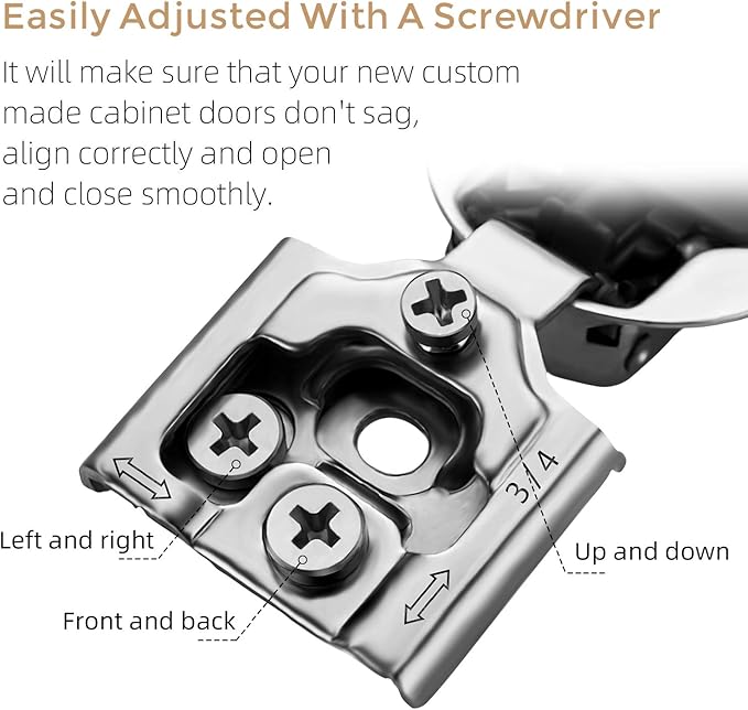 Ravinte 6 Pack 3 Pairs 3/4 inch Overlay Soft Close Hinges for Kitchen Cabinet Satin Nickel Hidden Stainless Steel Concealed Hinges self Closing