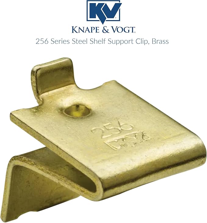 Knape & Vogt KV Shelf Support Clip Brass, Pack of 12