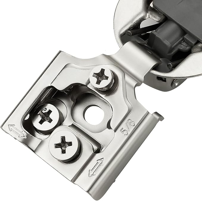 30 Pack 15 Pairs 5/8 Inch Overlay Soft Close Hinges for Kitchen Cabinet - Satin Nickel Hidden Stainless Steel Concealed Self Closing