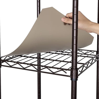 Seville Classics Closet Garment Organizer with Metal Hanging Rod Wardrobe Storage System, w/ Steel Shelves for Clothes, Shirts, Jackets, Coats, Blankets, Shoes, Satin Bronze, Expandable Rack