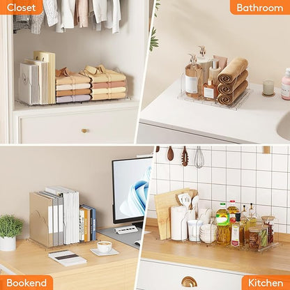 Lifewit Purse Organizer for Closet, Clear Handbags Storage Organizer, Adjustable Clutch Purse Storage Organizer Holder for Closet, 3 Pack Bookshelf Dividers for Sweater in Bedroom 35 x 24 cm/14 x 9.5