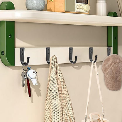 WODEGIFT 5 Large Size Heavy Duty Wall Hooks, Coat Hooks for Hanging Pans, Backpacks, Coats, Garage Items (Black)